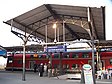 historische Bahnsteigüberdachung in Warnemünde