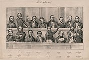 Mathieu seated among fellow Montagnards in the Constituent Assembly, 1848