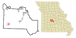 Location of Macks Creek, Missouri