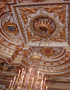 The ceiling of the throne room of Napoleon I. The ceiling was originally made for Louis XIII in the 17th century, when this was his bedroom.