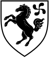 Alte Version des Wappens mit dem Keulenkreuz (Lauburu)