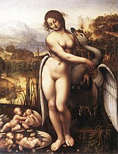 Leda and the Swan, copy by Cesare da Sesto after a lost original by Leonardo da Vinci, 1515–1520, oil on canvas, Wilton House, England.