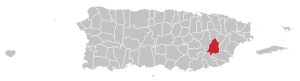 Map of Puerto Rico highlighting San Lorenzo Municipality