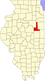 Ford County's location in Illinois