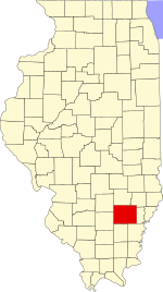 Map of Illinois highlighting Wayne County