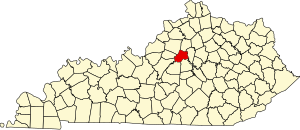Map of Kentucky highlighting Anderson County