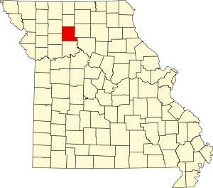 Map of Missouri highlighting Livingston County