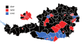 Map showing the results of the election on the district level