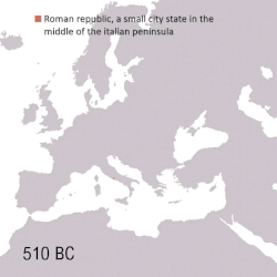 Roman territorial evolution from the rise of the city-state of Rome to the fall of the Western Roman Empire