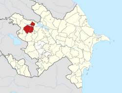 Map of Azerbaijan showing Shamkir District