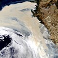 Image 19Wildfire smoke in atmosphere off the U.S. West Coast in 2020 (from Wildfire)