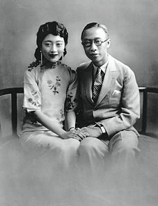 Puyi, the last emperor of China, and his wife Empress Wanrong