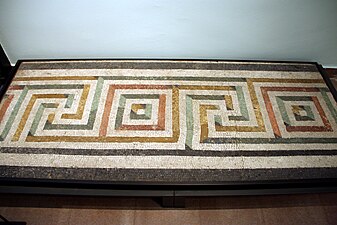 Roman meander on a mosaic, 1st century BC, Archaeological Museum of Milan, Italy