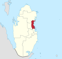 Map of Qatar with Al-Daayen highlighted
