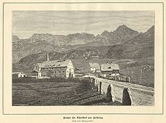 St. Christoph am Arlberg knapp unterhalb des Arlbergpasses, 1889