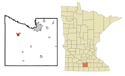 Location of Lake Crystal, Minnesota