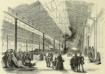 The second station's interior, c. 1884