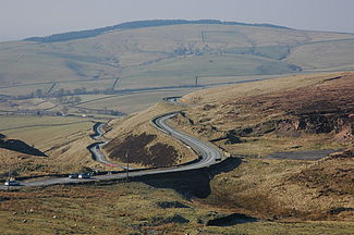 The Cat and Fiddle Road (A537) near the Cat and Fiddle Inn