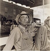 Staubsturm-betroffener Farmer in West-Texas (1937)