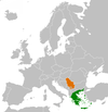 Location map for Greece and Serbia.