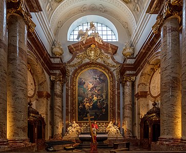 Baroque Ionic columns in the Karlskirche, Vienna, Austria, 1715–1737, by Johann Bernhard Fischer von Erlach[24]