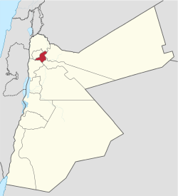 Location of Jerash Governorate in Jordan