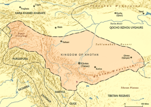 Map of the kingdom of Khotan circa 1000.