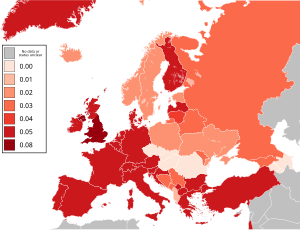 Europakarte mit Promillegrenzen in den Ländern