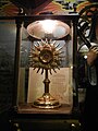 Monstrance with a relic of Saint Rita of Cascia at the Minalin Church in Pampanga, Philippines.