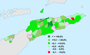 Regionale Änderungen von 2004 bis 2010