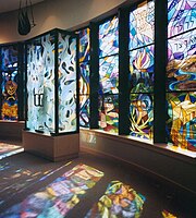 Late 20th-century stained glass from Temple Ohev Sholom, Harrisburg, Pennsylvania by Ascalon Studios.