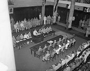 The Japanese Southern Armies surrender at Singapore on 12 September 1945. General Itagaki surrendered to the British represented by Lord Mountbatten at Municipal Hall, Singapore.