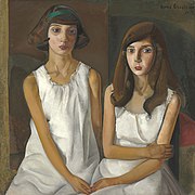 Two girls by Boris Grigoriev, early 20th century, Soviet Russia.