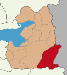 Map showing Başkale District in Van Province