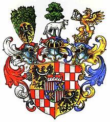 Wappen der Grafen Schaffgotsch, genannt Semperfrei von und zu Kynast und Greiffenstein, Freiherren zu Trachenberg