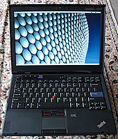 Photograph of an open X300 laptop