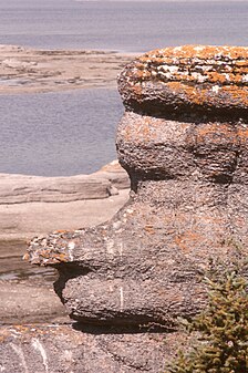 Monolith on Niapiskau Island, beach, Gulf of St. Lawrence