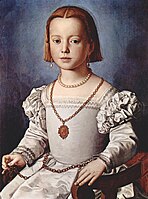 This portrait by Bronzino was identified as Maria de' Medici, painted in January 1551 when she was ten years old, until the 1950s.