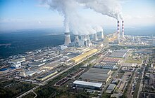 Das Kraftwerk Bełchatów in Polen ist das größte Wärmekraftwerk in der EU und weltgrößtes Braunkohle-Kohlekraftwerk