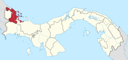 Location of Bocas del Toro in Panama