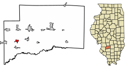 Location of Albers in Clinton County, Illinois.