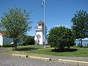 Lighthouse at the rest stop at the western entrance to the village