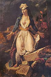 Delacroix, Greece on the ruins of Missolonghi.
