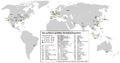 Standortkarte zu den größten Flughäfen weltweit von Lencer