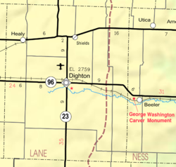 KDOT map of Lane County (legend)