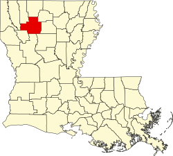 Karte von Bienville Parish innerhalb von Louisiana