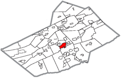 Location of Pottsville in Schuylkill County, Pennsylvania