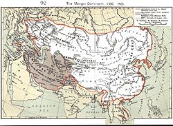 Detailed map of Asia, outlining different regions