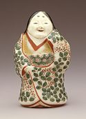 Banko ware Okame female figurine, Edo period, 19th century