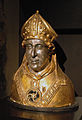 Bust containing the relics of St Engelbert of Cologne, Engelbert II of Berg, Archbishop of Cologne, imperial administrator and guardian of Henry VII of Germany, whom he crowned in 1222 as King of the Romans. It was said that despite his personal piety he was more of a monarch than a churchman.